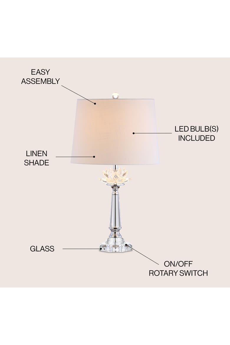 Day 24.5" Crystal LED Table Lamp, Clear, Alternate, color, Clear