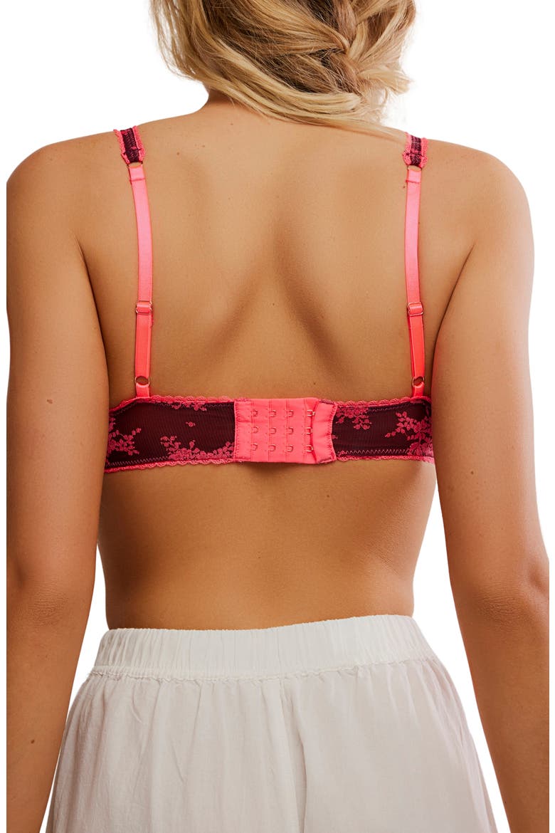 Talk About It Mesh Underwire Bra, Alternate, color, DARK WINE