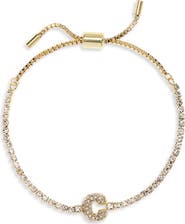 BaubleBar Initial Tennis Slider Bracelet