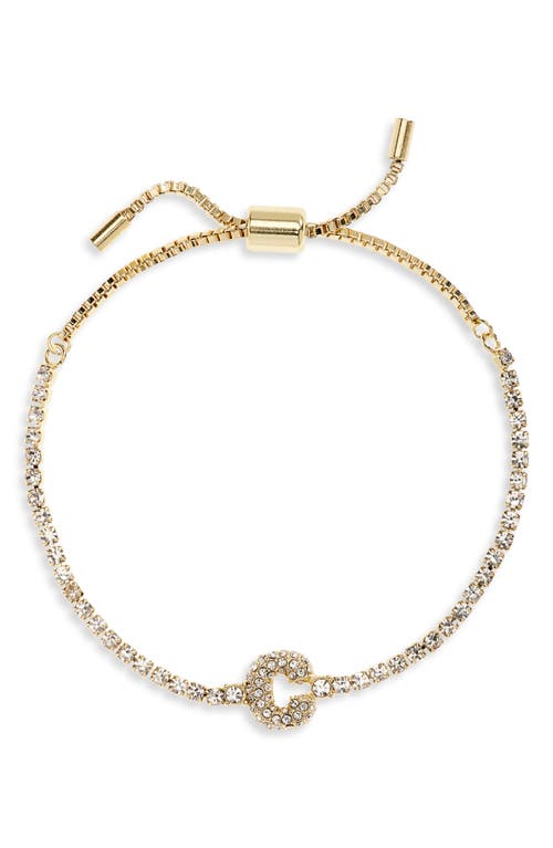 Baublebar Initial Tennis Slider Bracelet In Gold C
