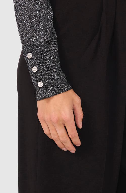 Halogenr Halogen(r) Rhinestone Button Sweater In Midnight Black
