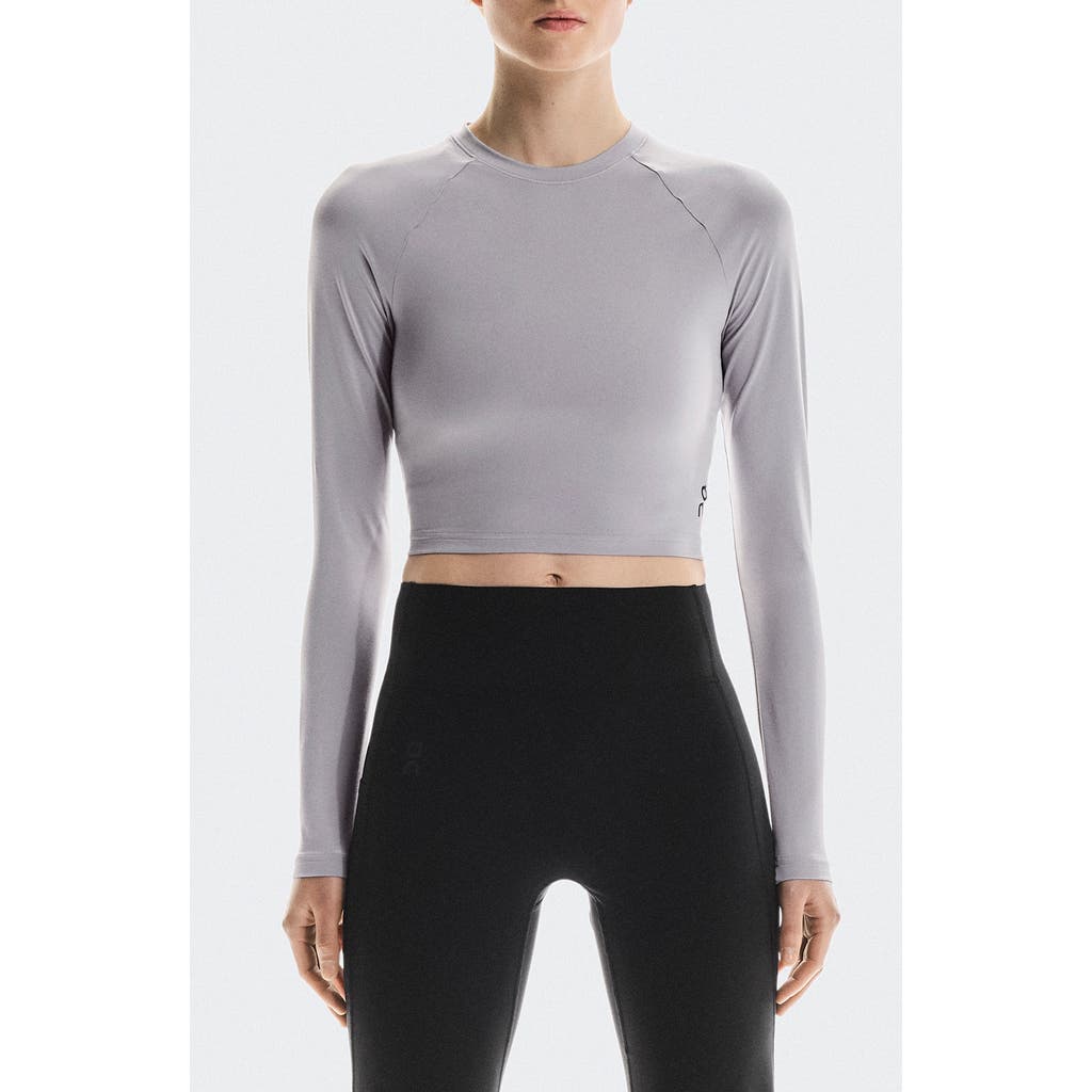 On Studio Lg Sleeve Crop Top In Burgundy