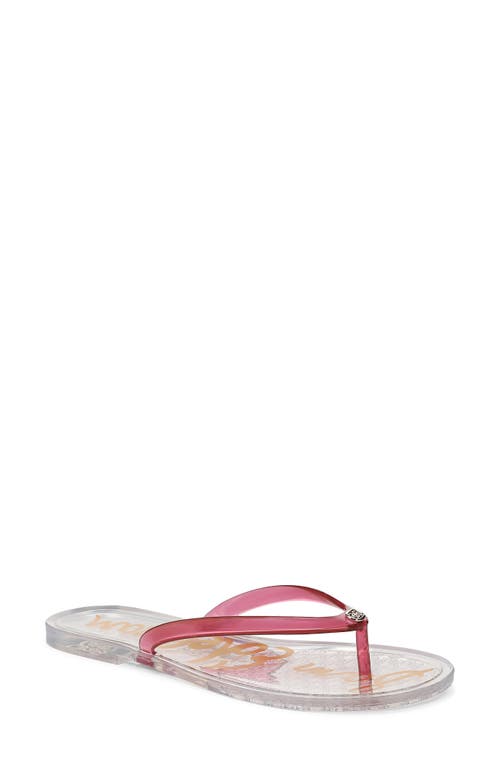 Shop Sam Edelman Dean Flip Flop In Clear Pink