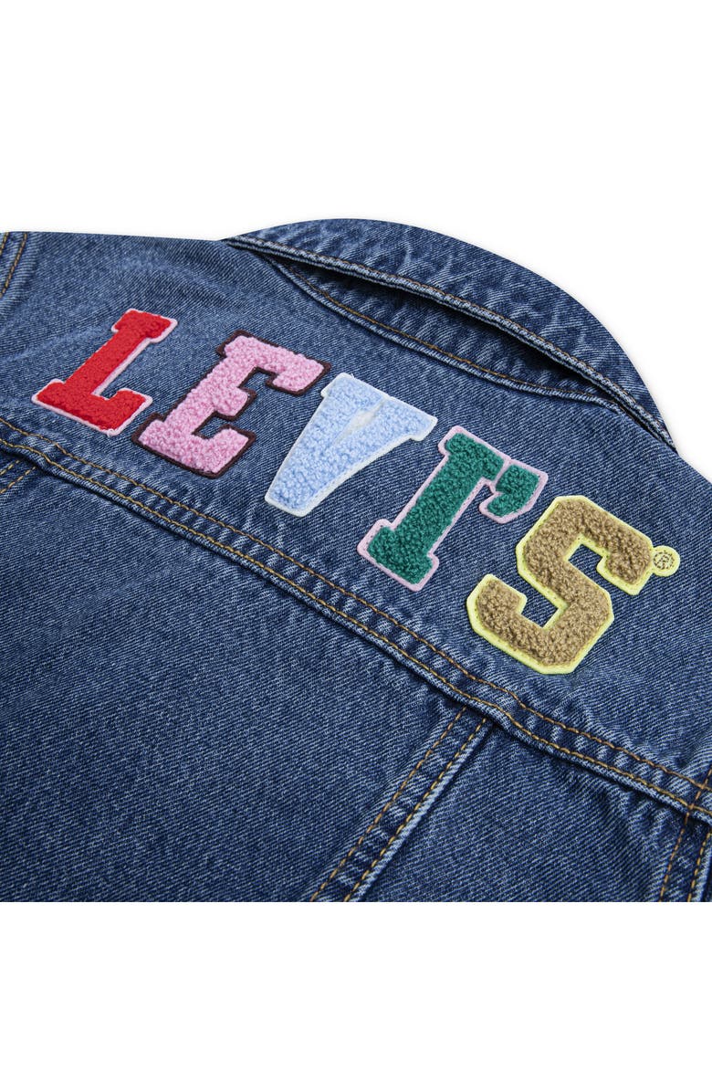 Levi's<sup>®</sup> Kids' Patchwork Denim Trucker Jacket, Alternate, color, Bristol Blue