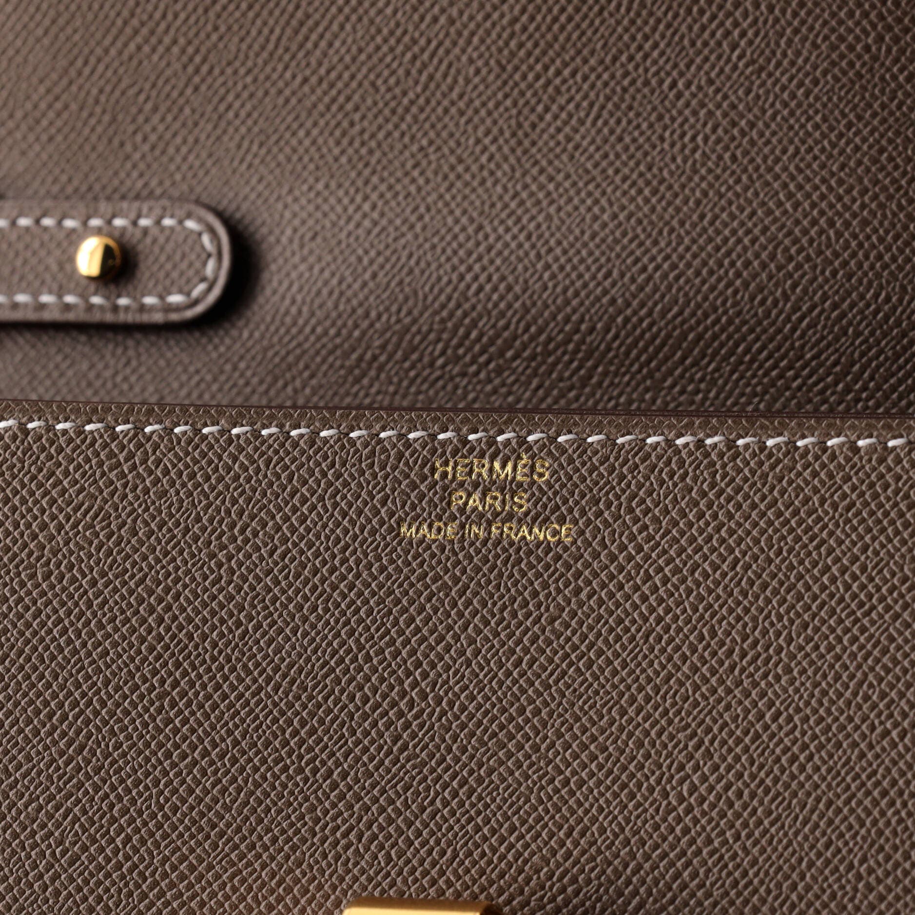 Pre-Owned Hermes Charniere To Go Pouch Madame, Alternate, color, Etoupe
