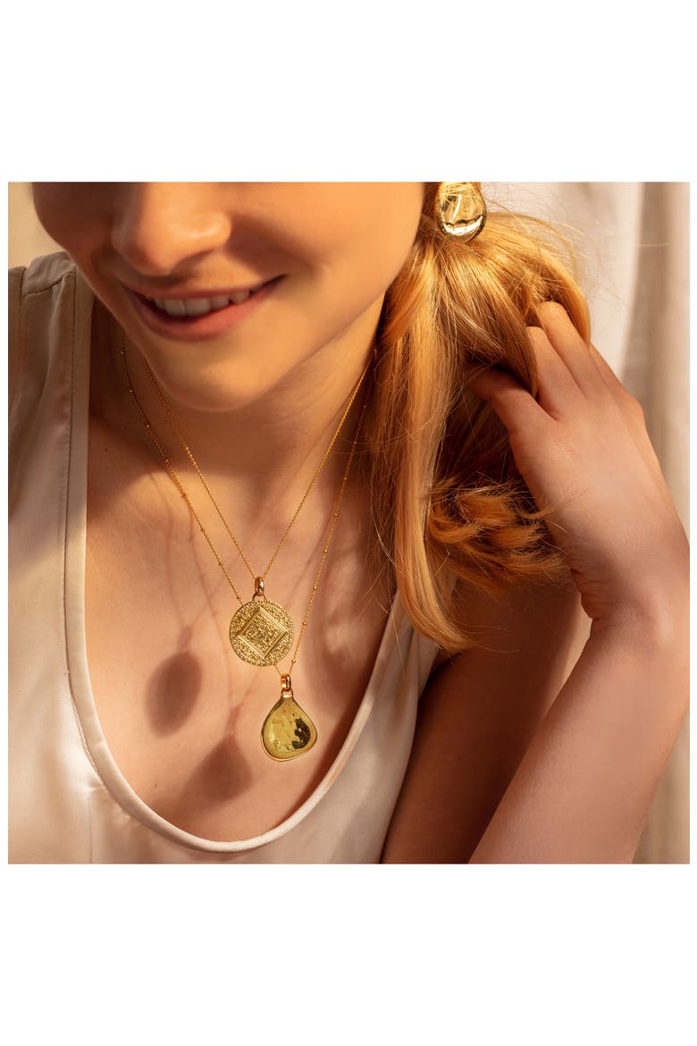 Mini Marie Pendant Charm, Alternate, color, YELLOW GOLD