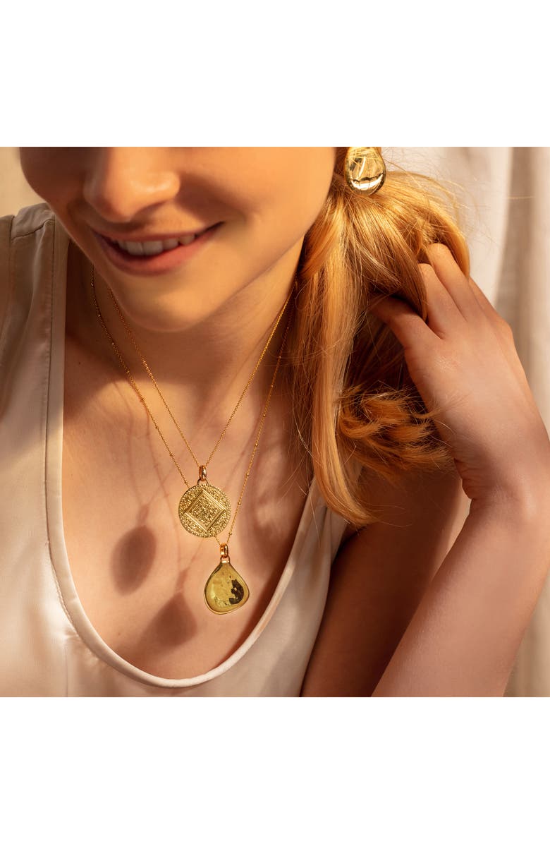 Monica Vinader Mini Marie Pendant Charm, Alternate, color, Yellow Gold