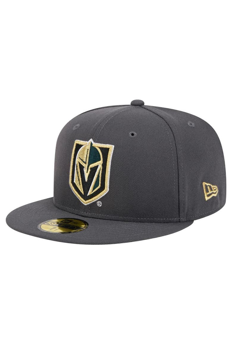 Men's New Era Charcoal Vegas Golden Knights Core 59FIFTY Fitted Hat, Main, color, Charcoal