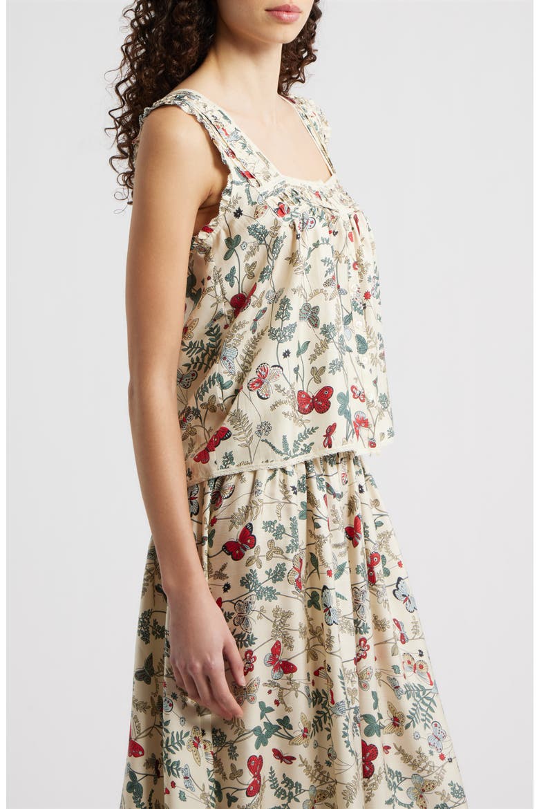 The Victorian Pleat Silk Tank, Alternate, color, FLOATING BUTTERFLY