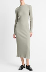 Vince Long Sleeve Rib Maxi Dress