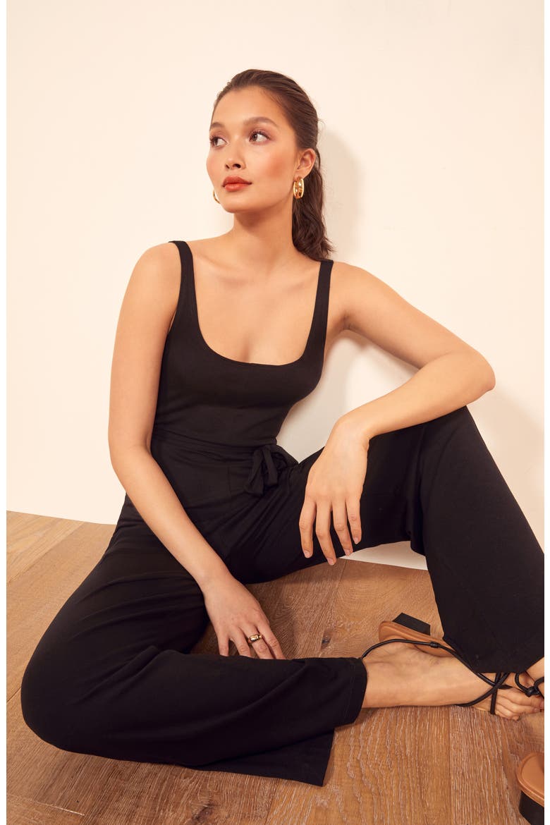 June Sleeveless Jumpsuit, Alternate, color, BLACK