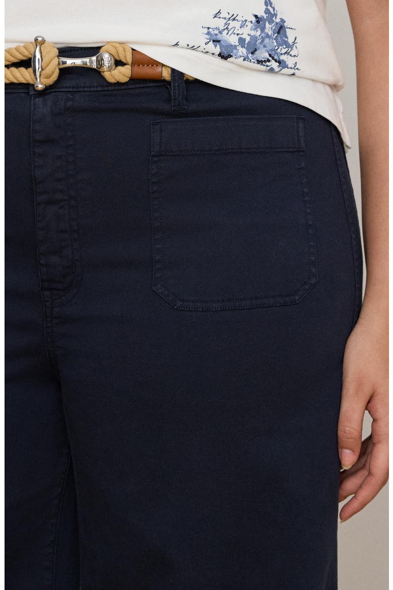 Stretch Cotton Twill Crop Pants, Alternate, color, LAUREN NAV