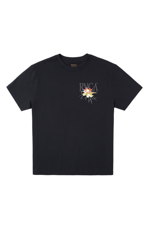 RVCA Spring Break Organic Cotton Graphic T-Shirt in Black 