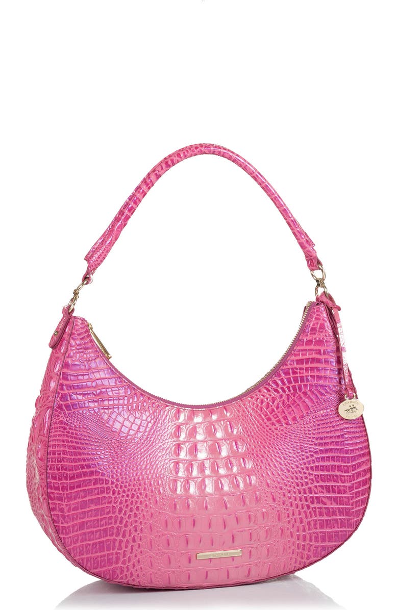 Brahmin Bekka Croc Embossed Leather Shoulder Bag, Alternate, color,