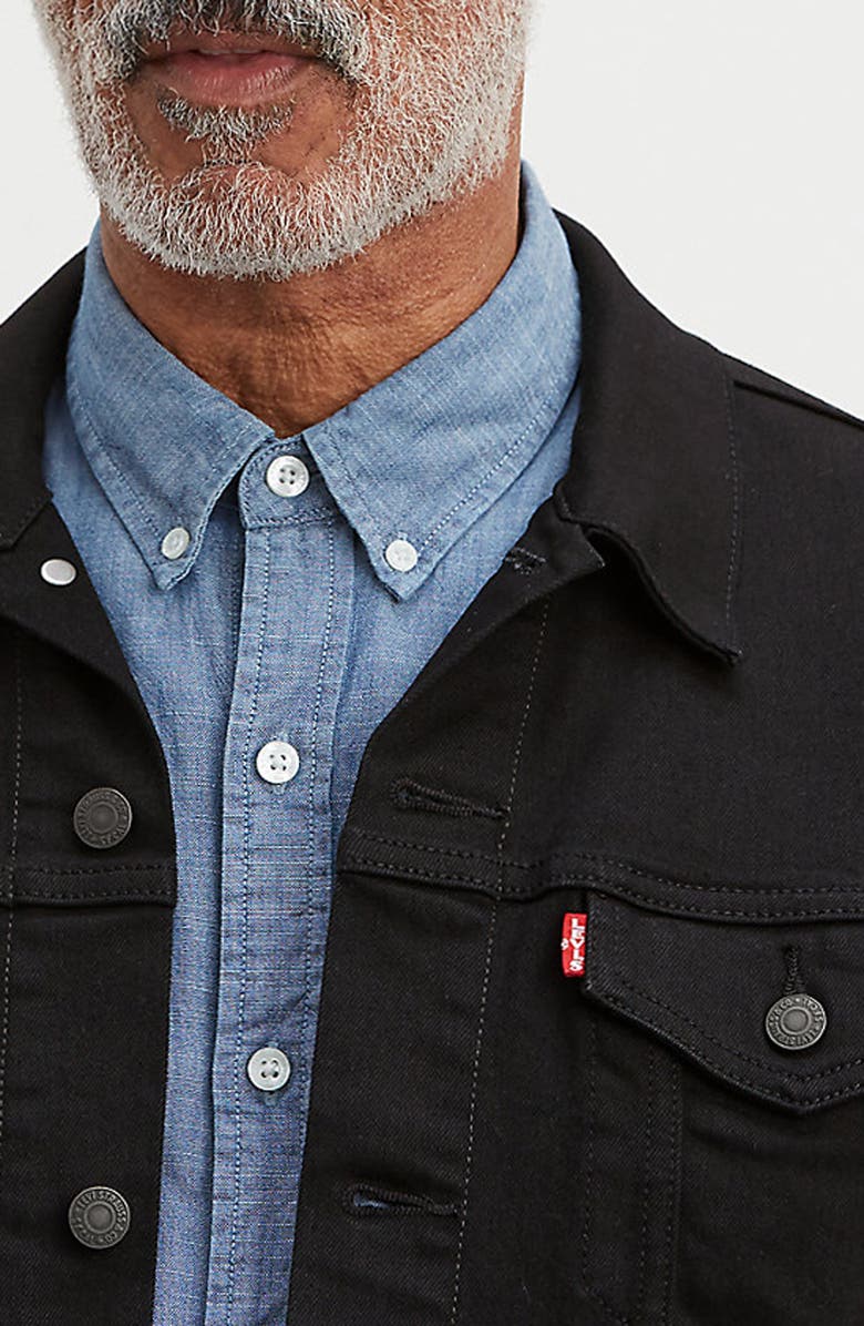 Levi's<sup>®</sup> Denim Trucker Jacket, Alternate, color, Dark Horse Trucker