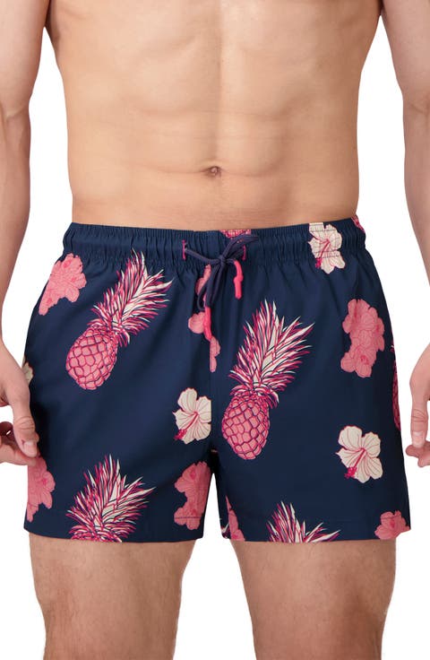 Pineapple Print Swim Trunks