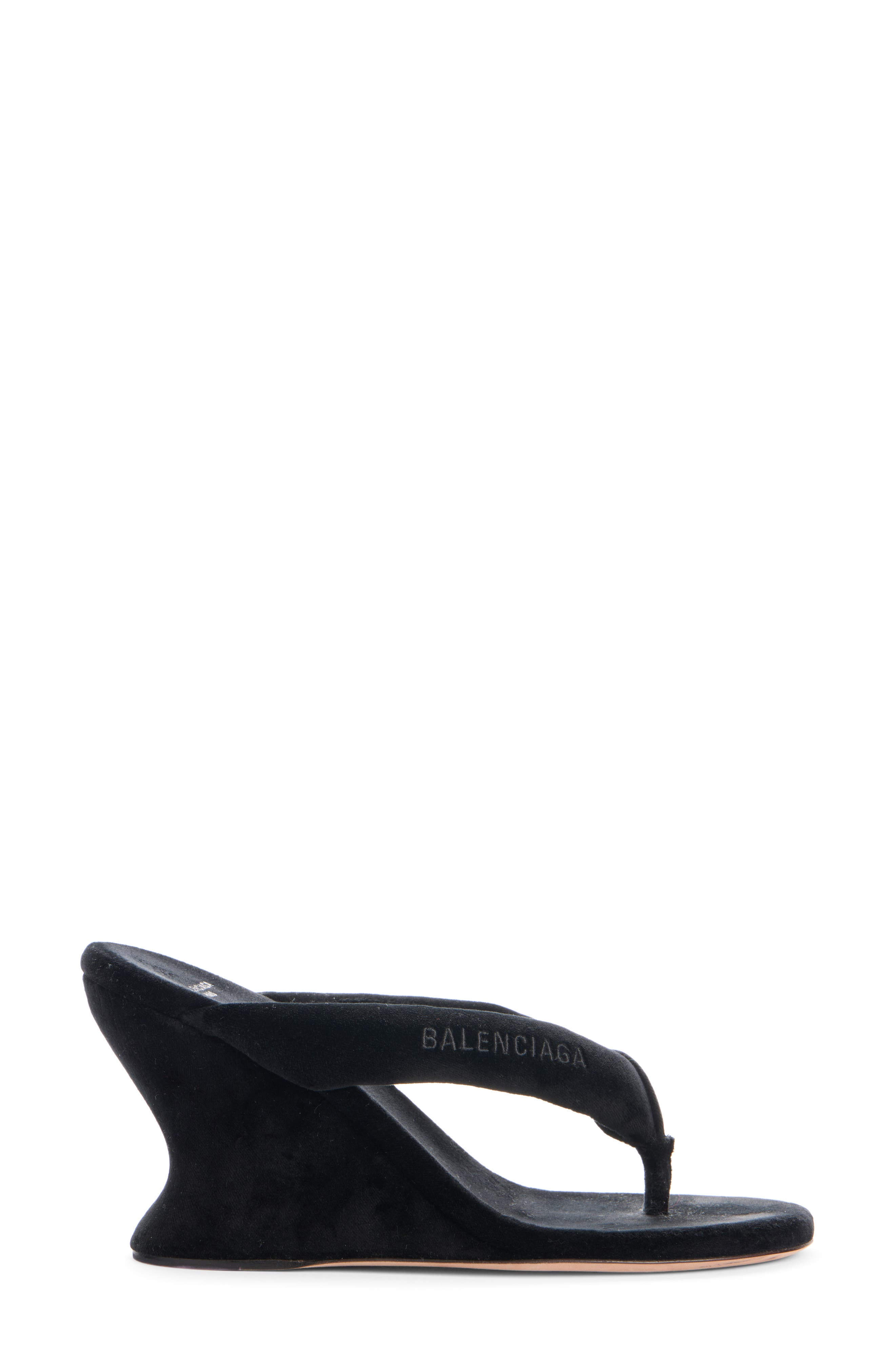 Balenciaga Gaeta Wedge Thong Sandal, Alternate, color, Black