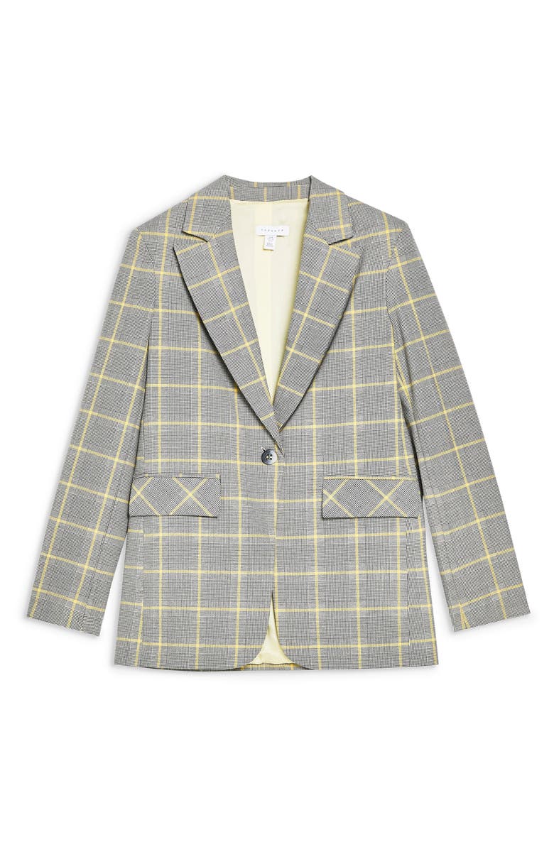 Topshop Windowpane Check Suit Jacket, Alternate, color,