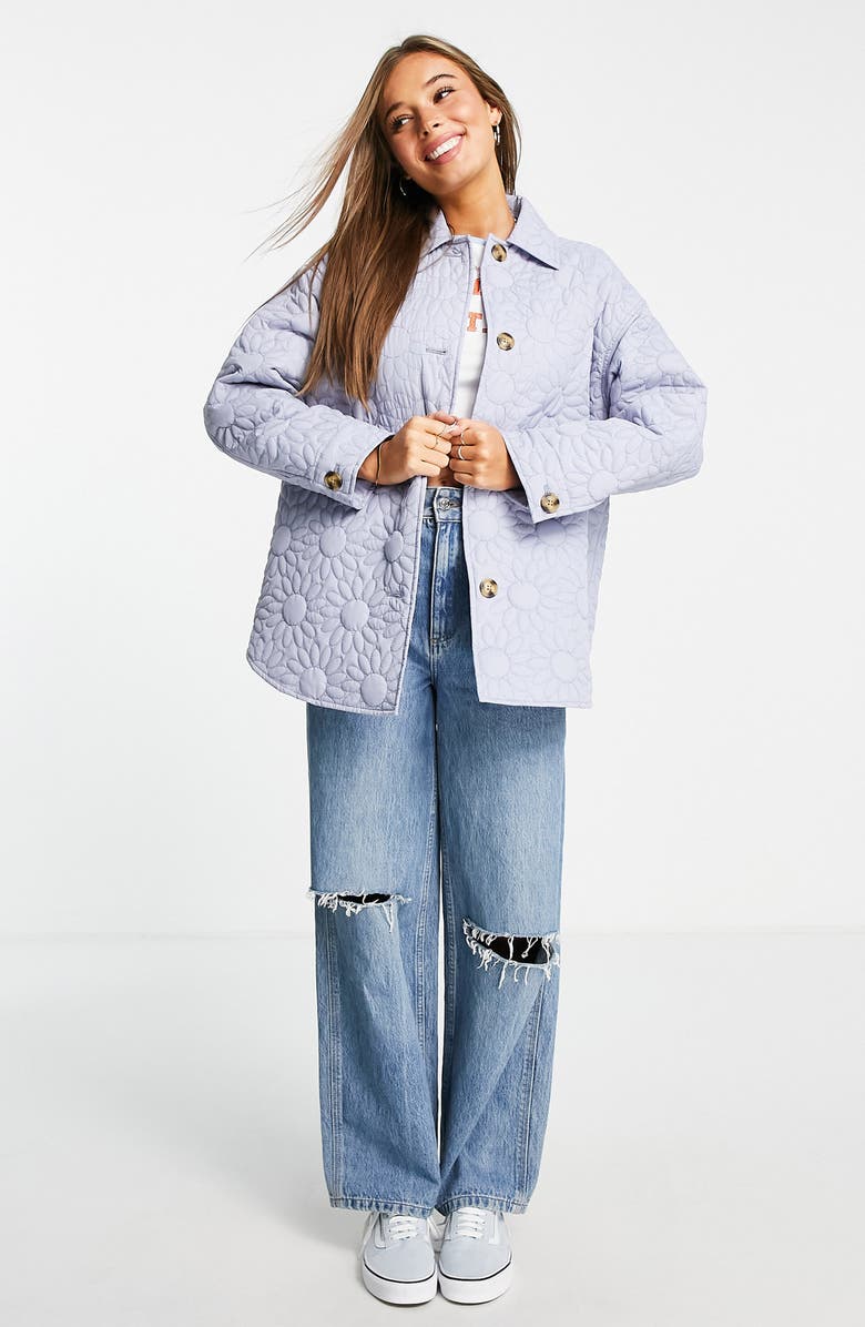 ASOS DESIGN Floral Quilted Jacket, Alternate, color,