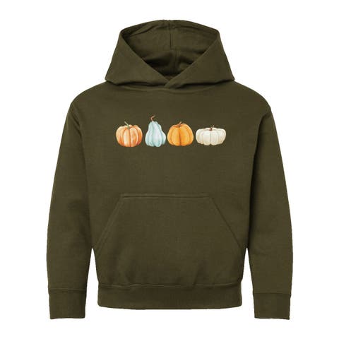 Watercolor Pumpkins Row Hoodie (Little Kid & Big Kid)