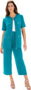 Roaman's French Terry Cropped Pant Set