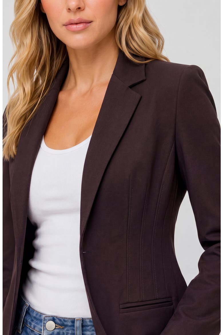 Fit and Flare Blazer, Alternate, color, BROWN TRUFFLE