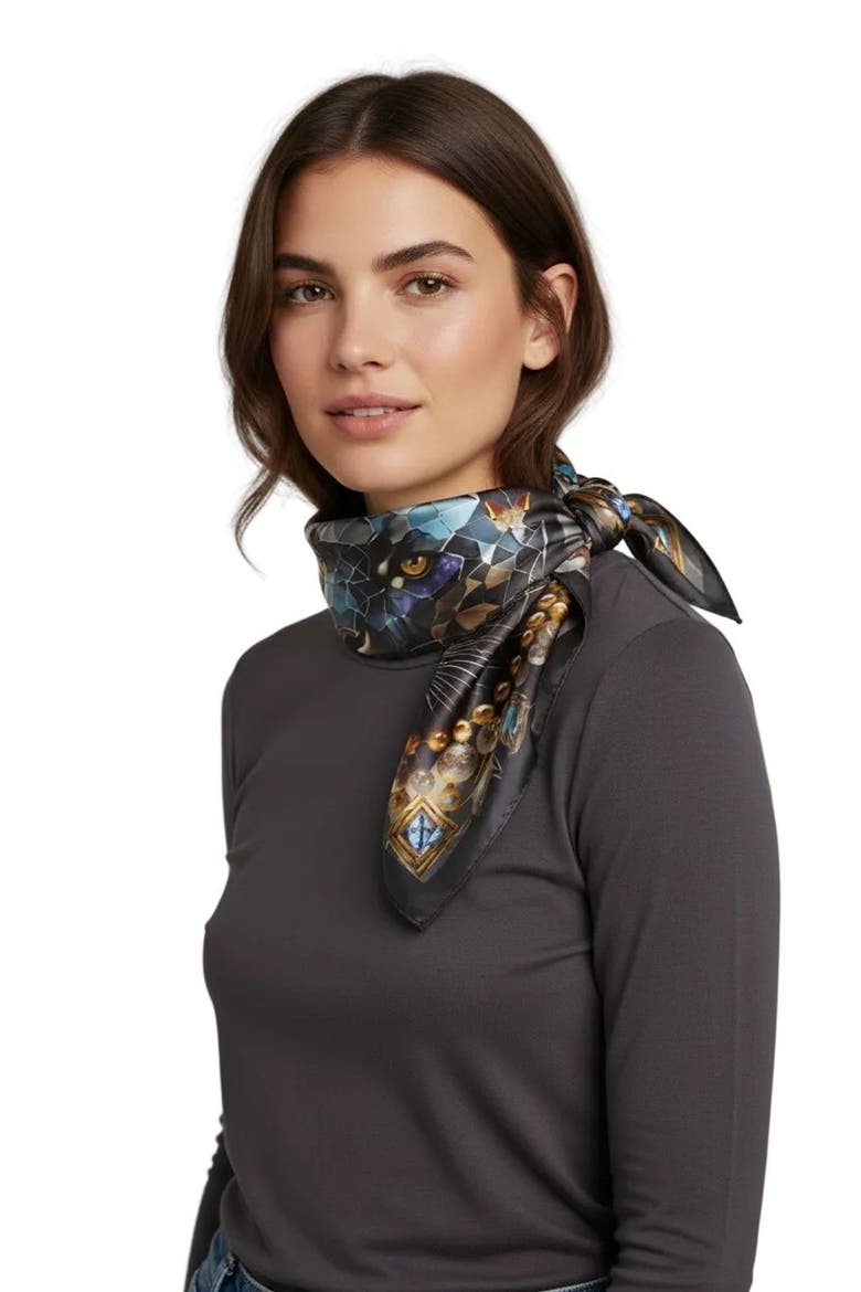 Dusk's Crystal Guardian Extra Large Silk Scarf, Alternate, color, Multicolor