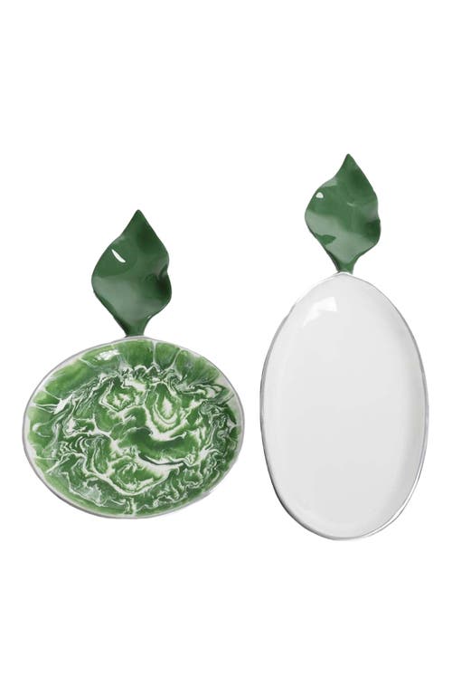 Lunares Verdura Appetizer Server Round In Green