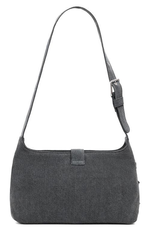 Desigual Medium Flower Appliqué Shoulder Bag In Gray