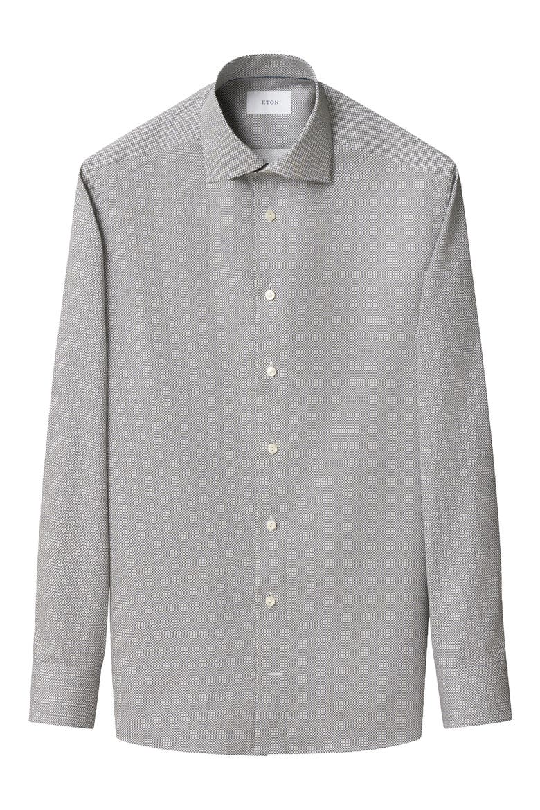 Regular Fit Microprint Signature Cotton Twill Dress Shirt, Alternate, color, NAVY