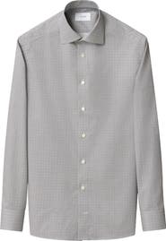 Eton Regular Fit Microprint Signature Cotton Twill Dress Shirt