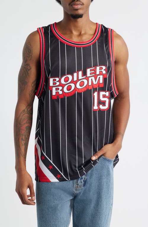 Boiler Room Graphic Mesh Basketball Jersey In Black