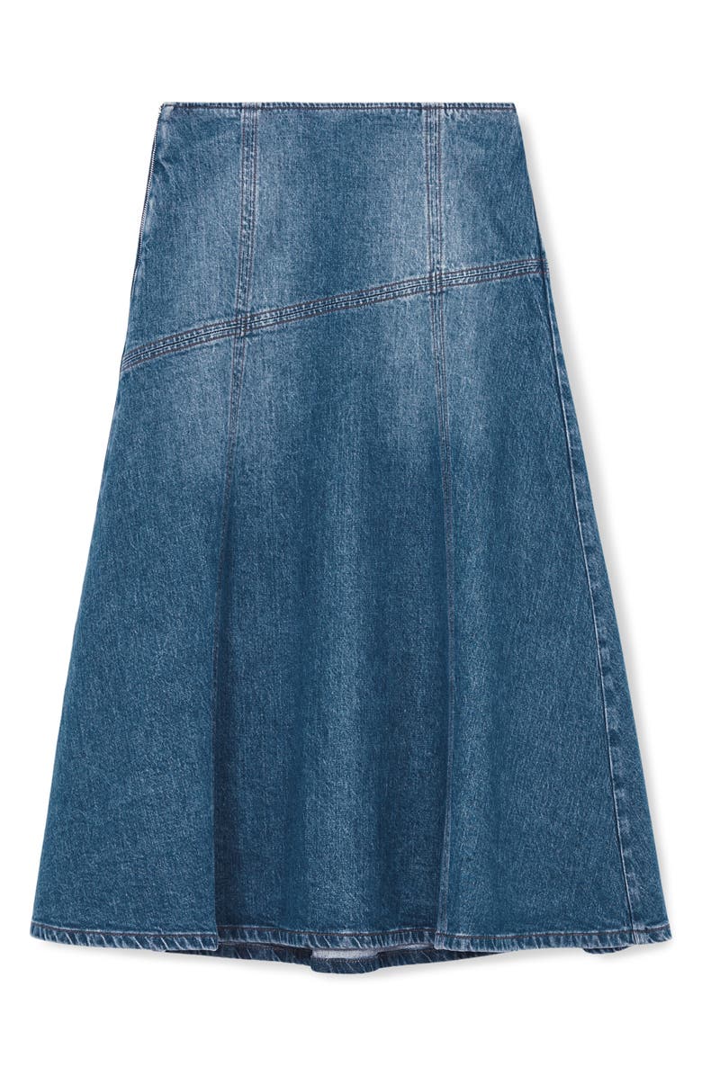 Reiss Fee Flare Midi Denim Skirt, Alternate, color, Indigo