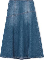 Reiss Fee Flare Midi Denim Skirt