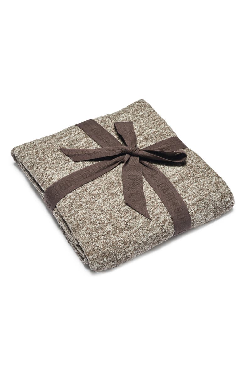 Barefoot Dreams<sup>®</sup> CozyChic<sup>®</sup> Lite Cable Throw, Main, color, Cocoa Pearl