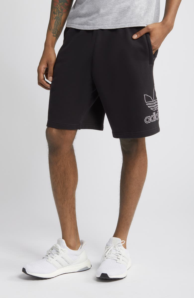 adidas Originals Trefoil Embroidered Sweat Shorts, Main, color, 