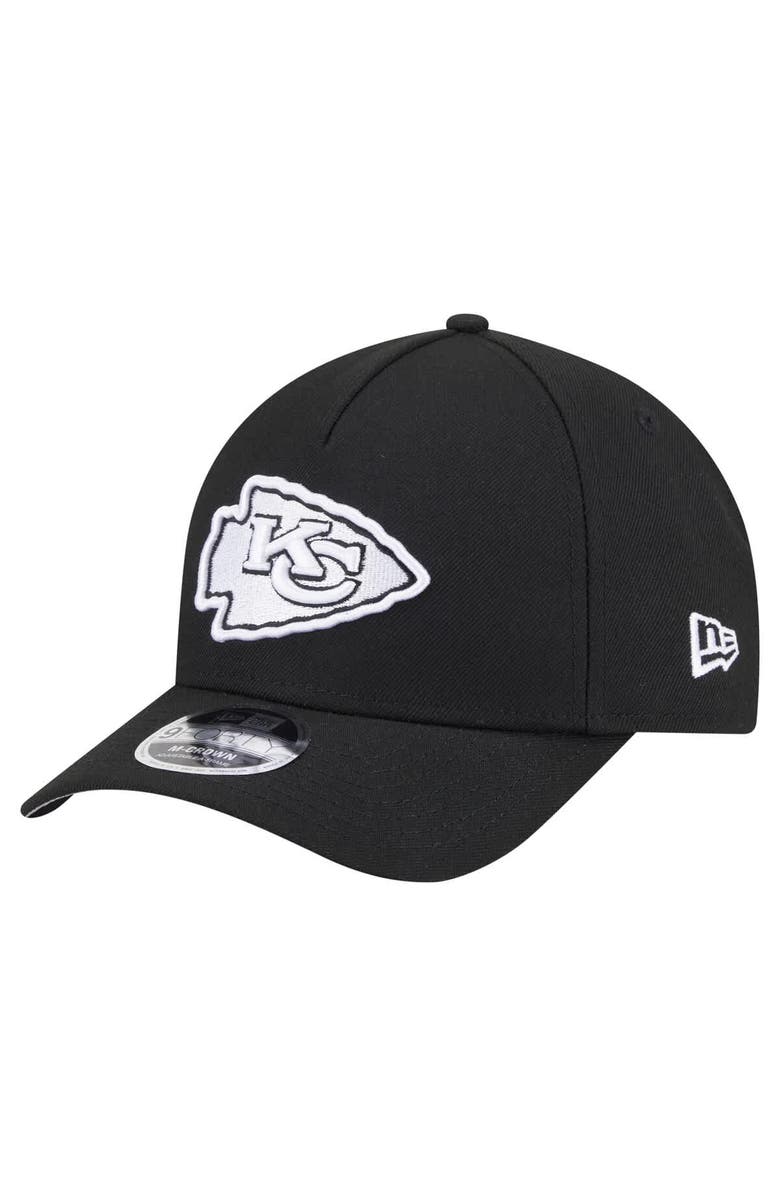 New Era Men's New Era Black Kansas City Chiefs Team Collection 9FORTY M-Crown A-Frame Adjustable Hat, Main, color, Black