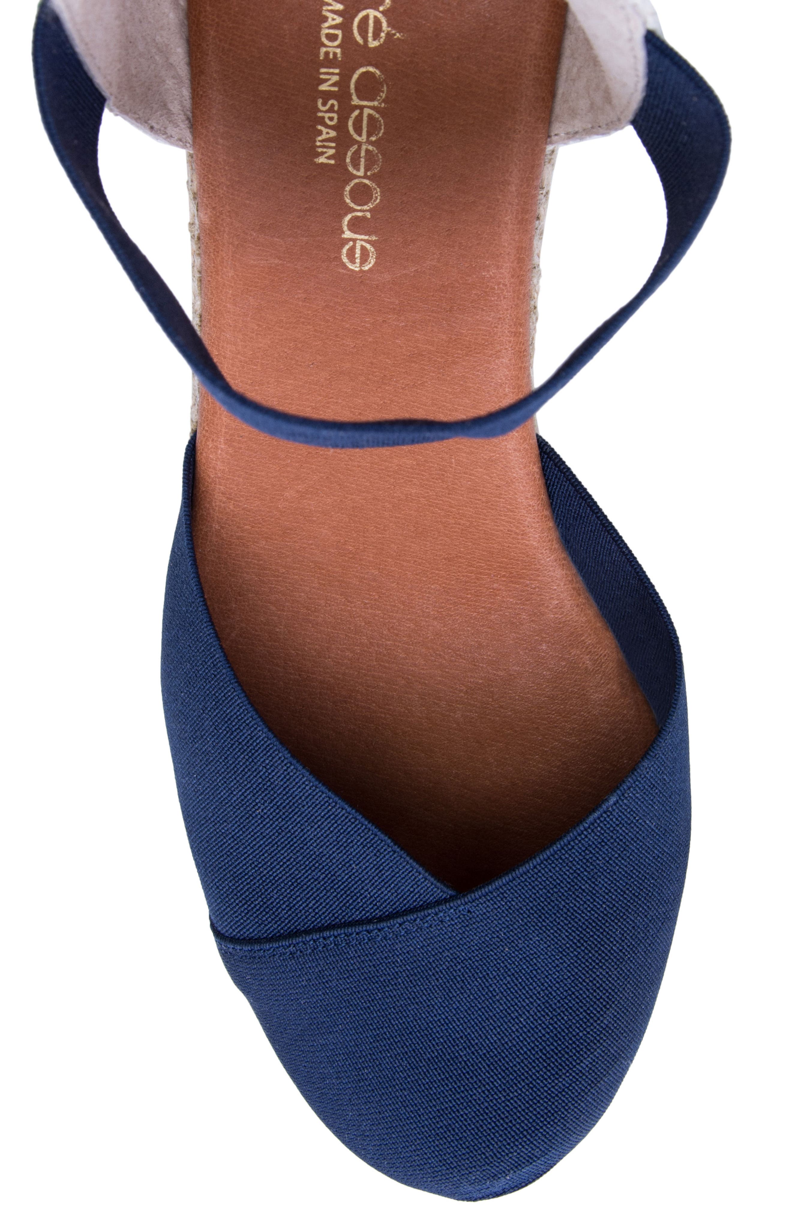 André Assous Anouka Espadrille Wedge, Alternate, color, Navy