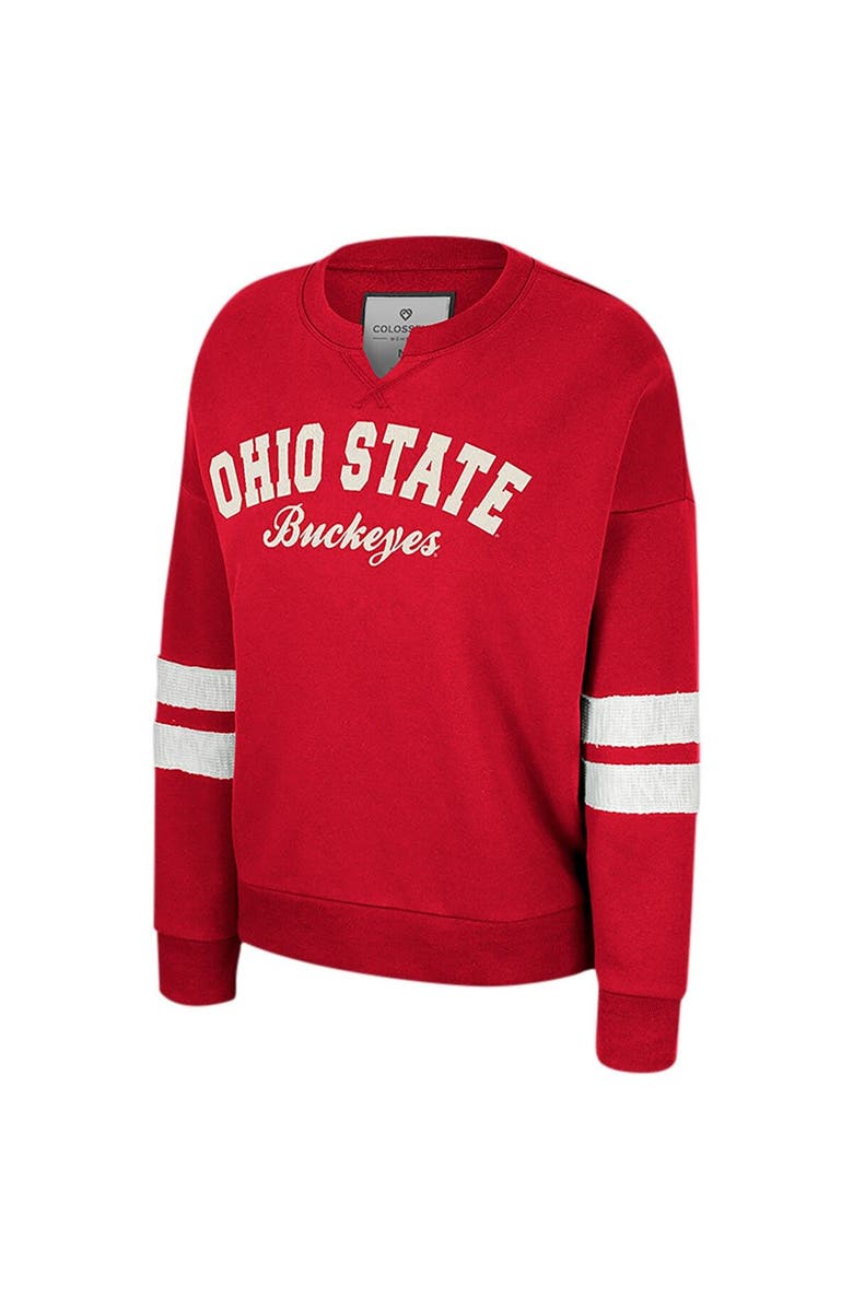 COLOSSEUM Women's Colosseum Scarlet Ohio State Buckeyes Perfect Date Notch Neck Pullover Sweatshirt, Alternate, color, 