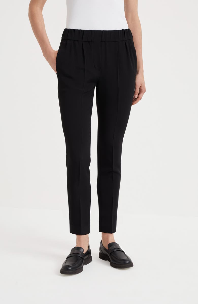 Brunello Cucinelli Tailored Jogger trousers, Alternate, color, Black