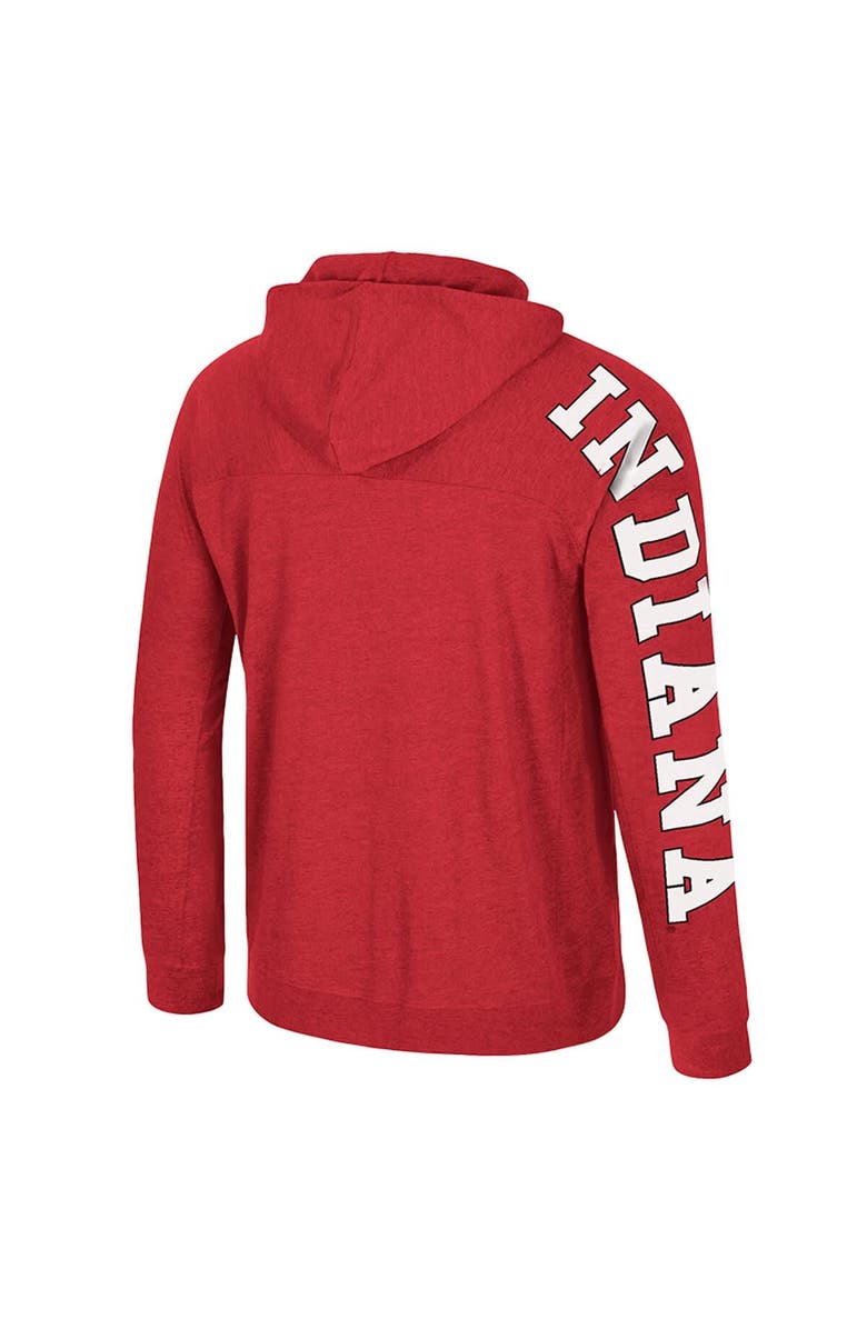 COLOSSEUM Men's Colosseum Crimson Indiana Hoosiers Back in Business Long Sleeve Raglan Hooded T-Shirt, Alternate, color, 