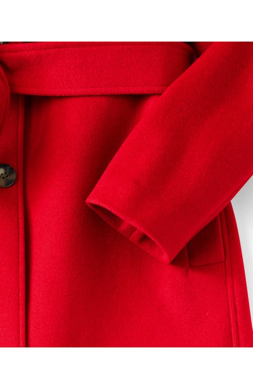 Lands' End Wool Wrap Long Coat In Red