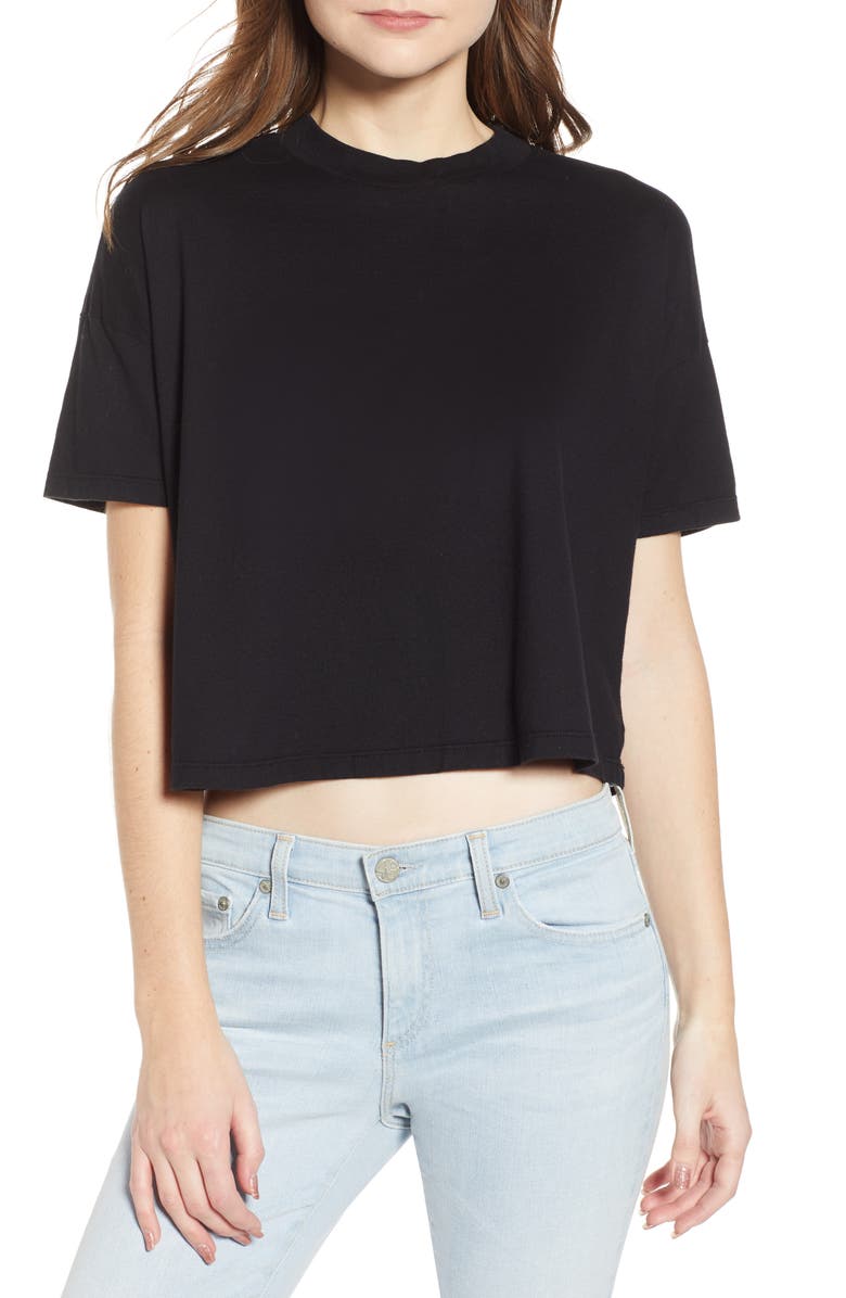 AG Drew Drop Shoulder Crop Tee, Main, color,