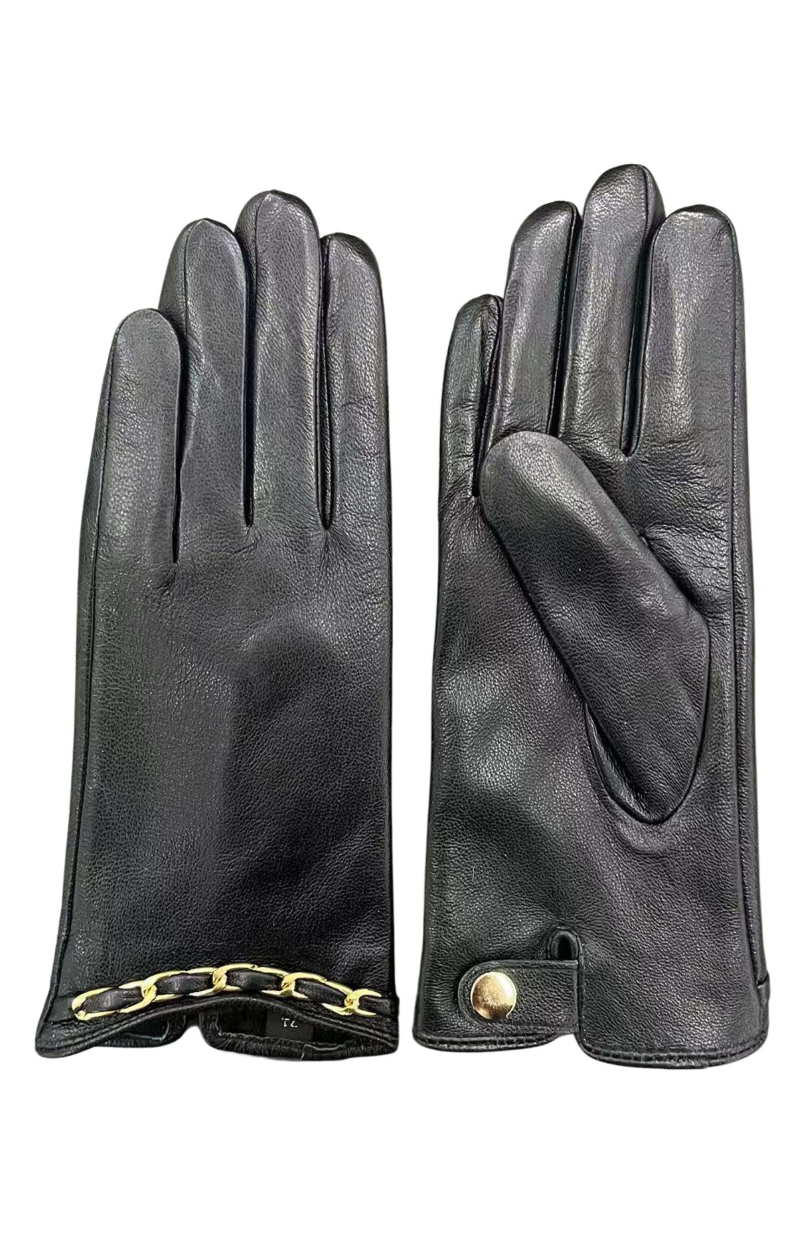 MARCUS ADLER Chain Trim Leather Gloves