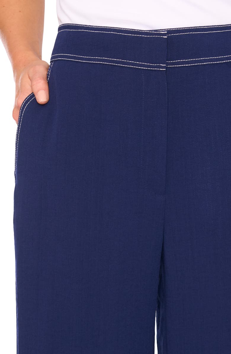 Halogen<sup>®</sup> Contrast Stitch Crop Straight Leg Pants, Alternate, color, Twilight Blue