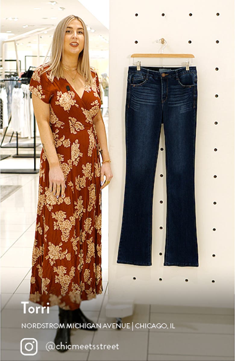 'Ab'Solution Brittany High Waist Itty Bitty Bootcut Jeans, sales video thumbnail