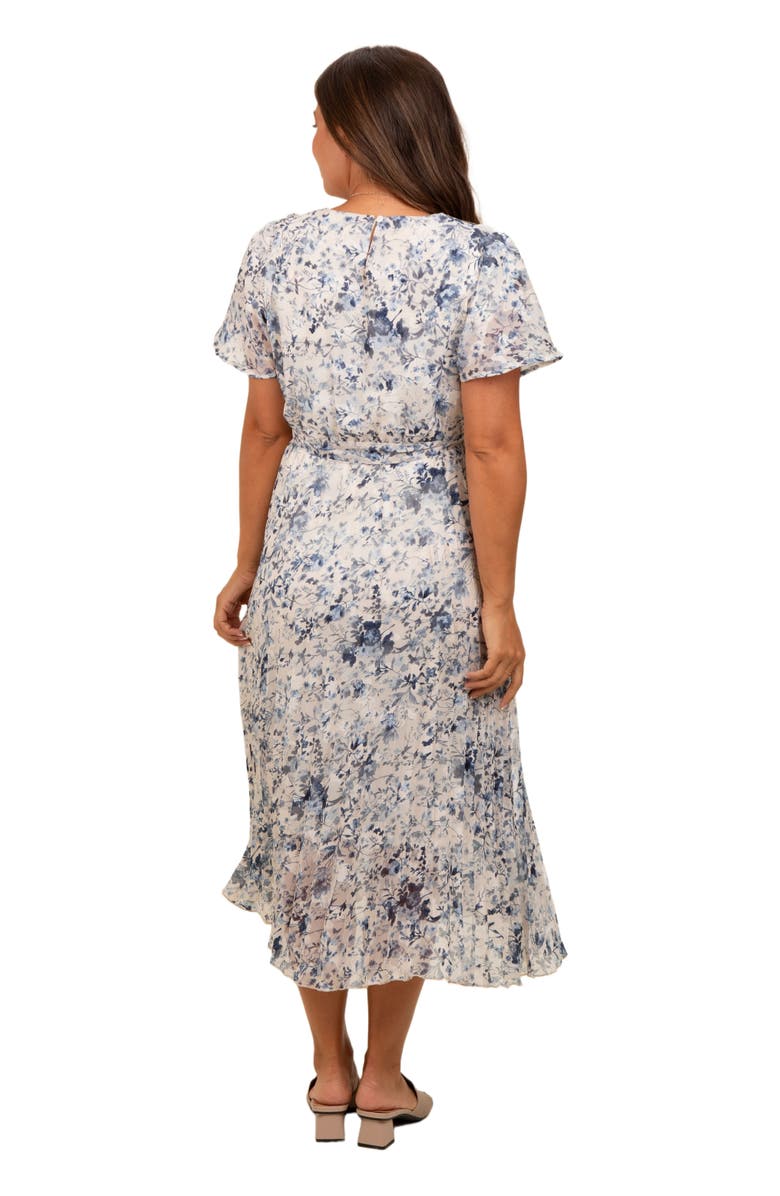 PinkBlush Floral Pleated Midi Dress, Alternate, color, Cream