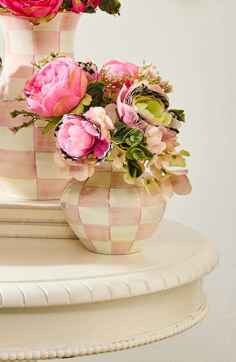MACKENZIE CHILDS Rosy Check Vase, Alternate, color, Rosy