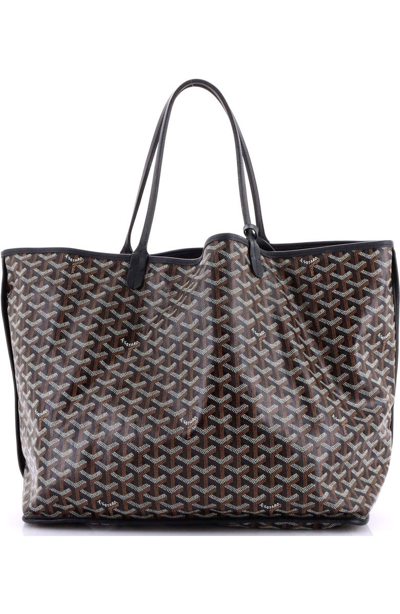 Pre-Owned Goyard Anjou Reversible Tote Coated Canvas GM, Alternate, color, Black