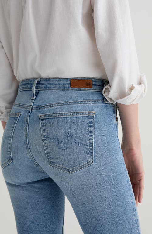 Ag Mari Raw Hem Slim Straight Leg Crop Jeans In Blue